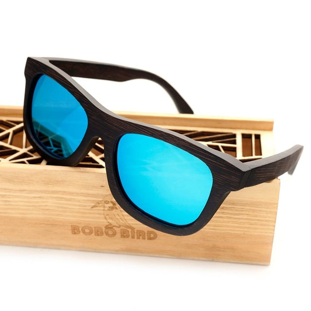 100% Natural Ebony Wooden Sunglasses Men's Luxury