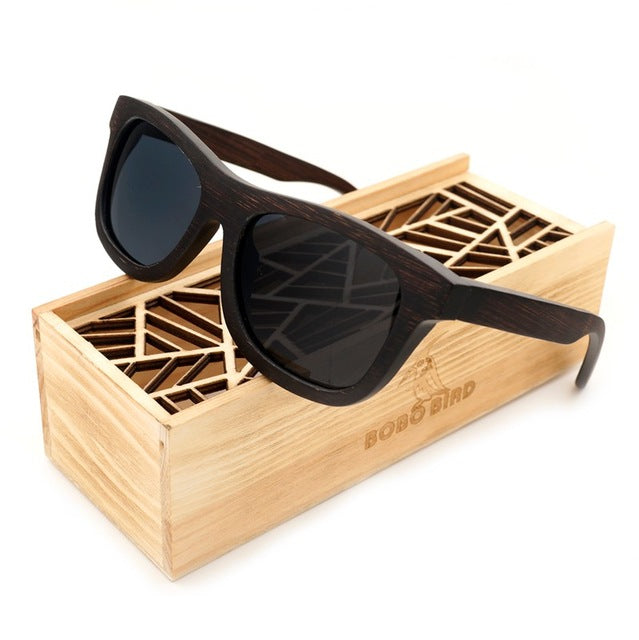 100% Natural Ebony Wooden Sunglasses Men's Luxury