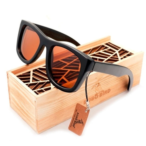 100% Natural Ebony Wooden Sunglasses Men's Luxury