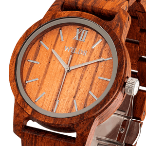 Men's Handmade Engraved Kosso Wooden Timepiece -