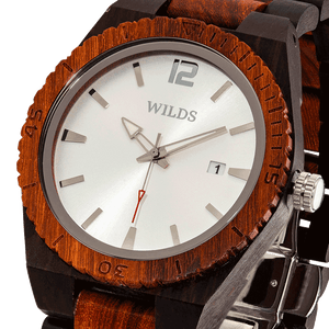 Men's Custom Engrave Ebony & Rose Wooden Watch -