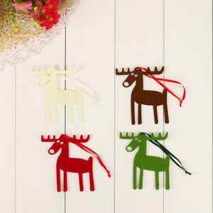 10PC Cute Christmas Elk Shape Felt Ornament