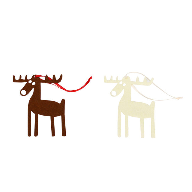 10PC Cute Christmas Elk Shape Felt Ornament
