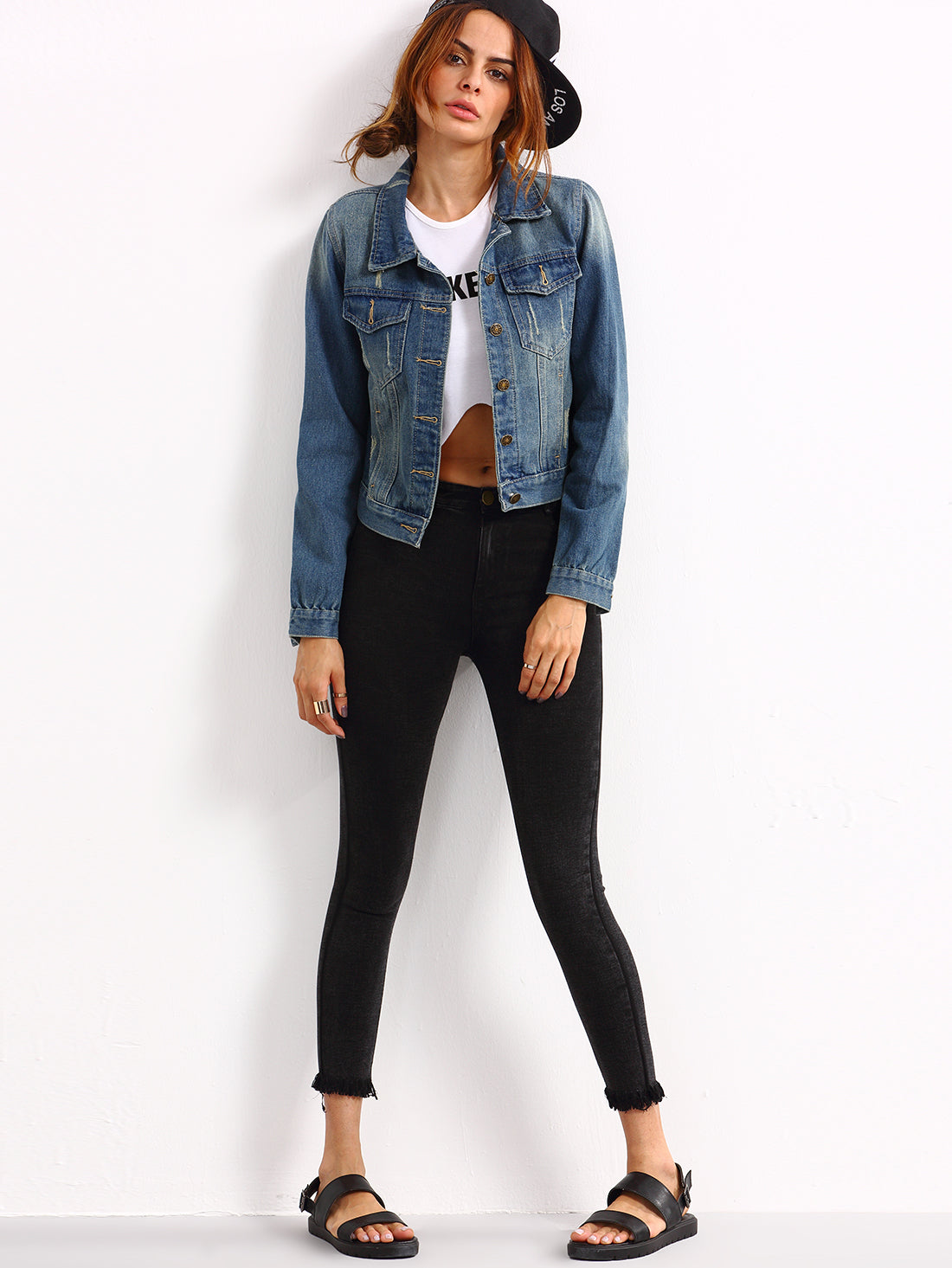 Dual Flap Pocket Stone Wash Blue Denim Jacket