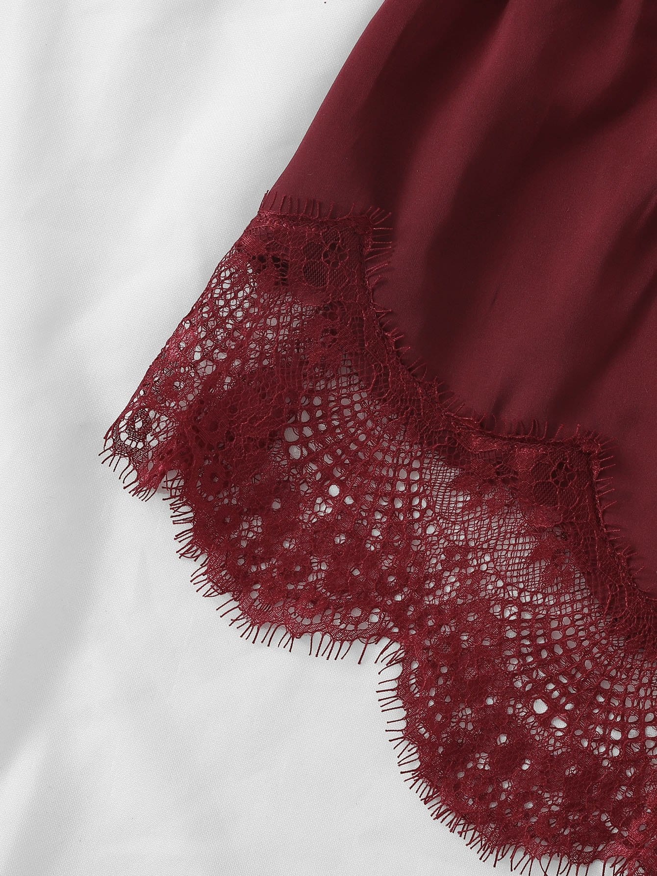 Christmas Contrast Lace Cami Top & Shorts With