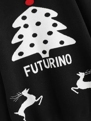 Christmas & Letter Print Jumper