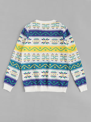 Christmas & Geo Print Jumper