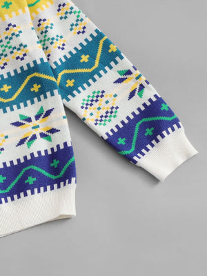 Christmas & Geo Print Jumper