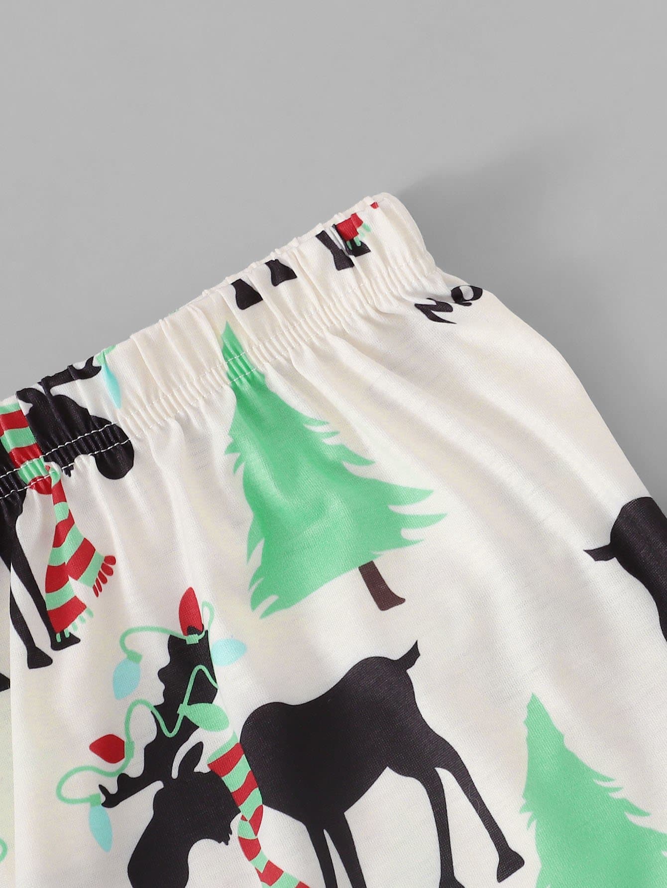 Christmas Men Deer Print Colorblock Pajama Set