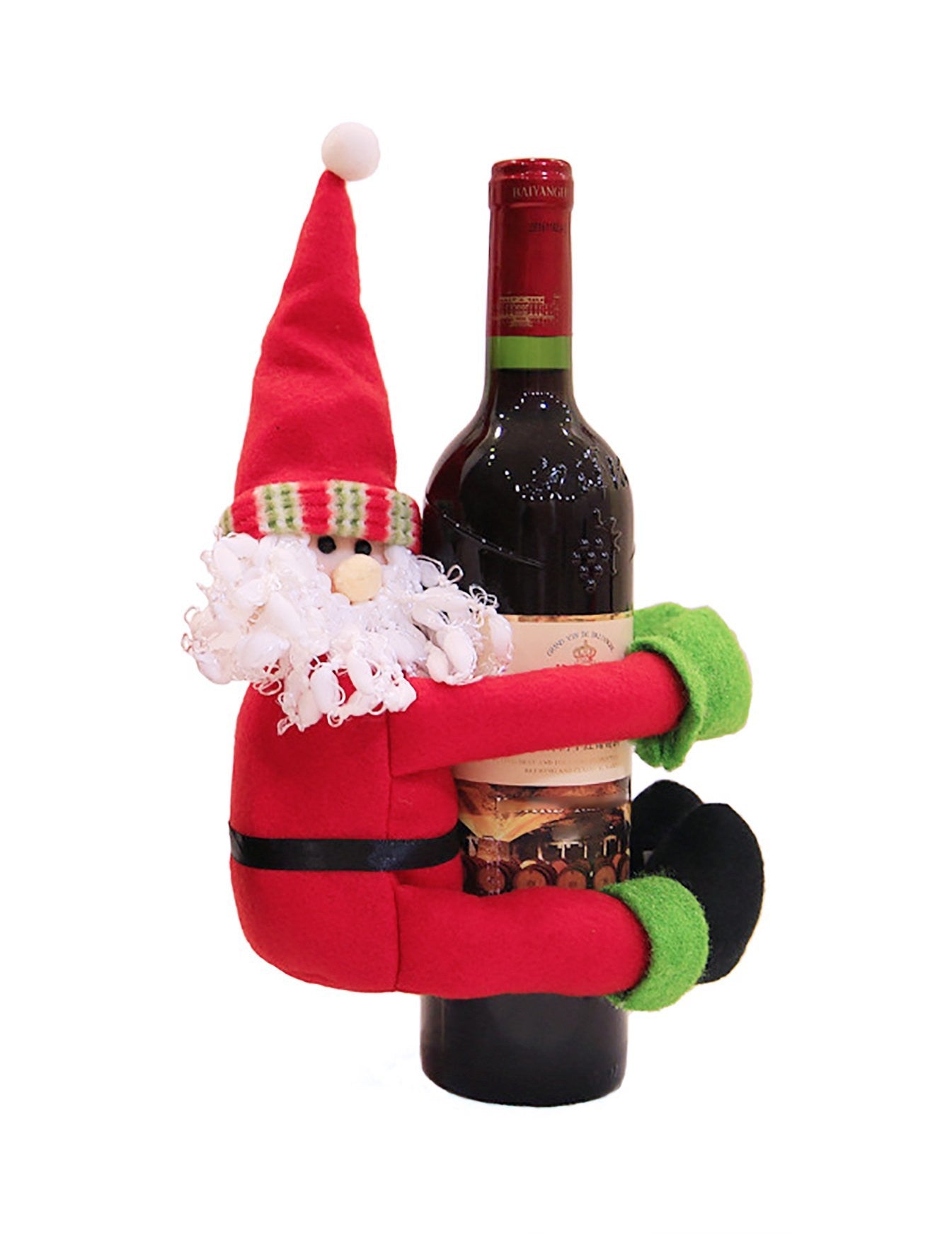Christmas Santa Claus Wine Bottle Hug Cover