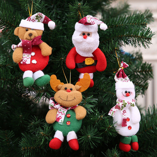 16*8CM Cute Cloth Christmas Ornaments Gift Santa