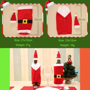 1pc Christmas Red Wine Bottle Cover Bags Xmas