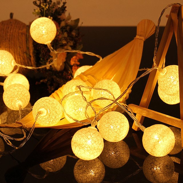 1pc Hothot 2.3M 20LED Cotton Ball Shape Copper