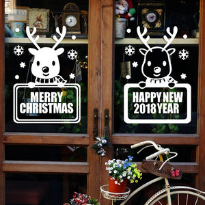 2018 Happy New Year Merry Christmas Wall Sticker