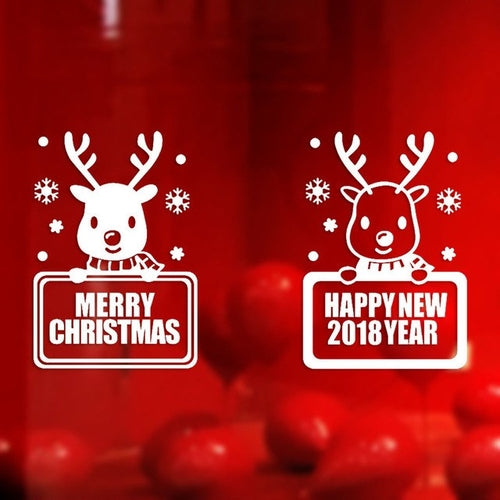 2018 Happy New Year Merry Christmas Wall Sticker