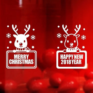 2018 Happy New Year Merry Christmas Wall Sticker