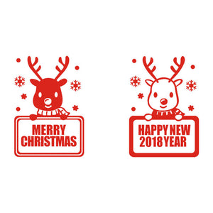 2018 Happy New Year Merry Christmas Wall Sticker