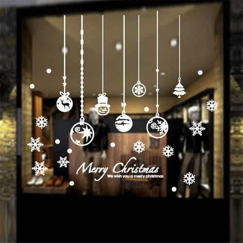 2019 Merry Christmas Window Stickers PVC Wallpaper