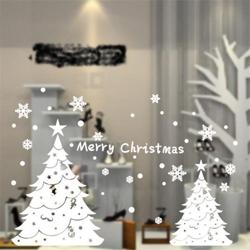 2019 Merry Christmas Window Stickers PVC Wallpaper