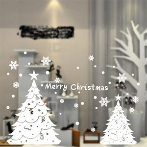 2019 Merry Christmas Window Stickers PVC Wallpaper