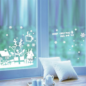 2019 Merry Christmas Window Stickers PVC Wallpaper