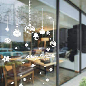 2019 Merry Christmas Window Stickers PVC Wallpaper