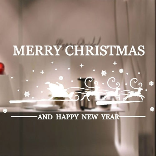 2019 Merry Christmas Window Stickers PVC Wallpaper