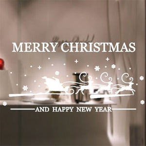 2019 Merry Christmas Window Stickers PVC Wallpaper