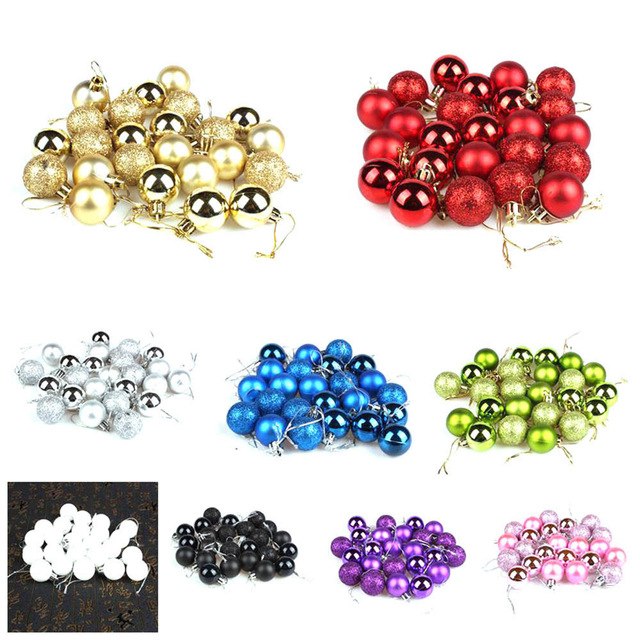 24pcs Christmas Xmas Tree Ball Bauble Hanging Ball