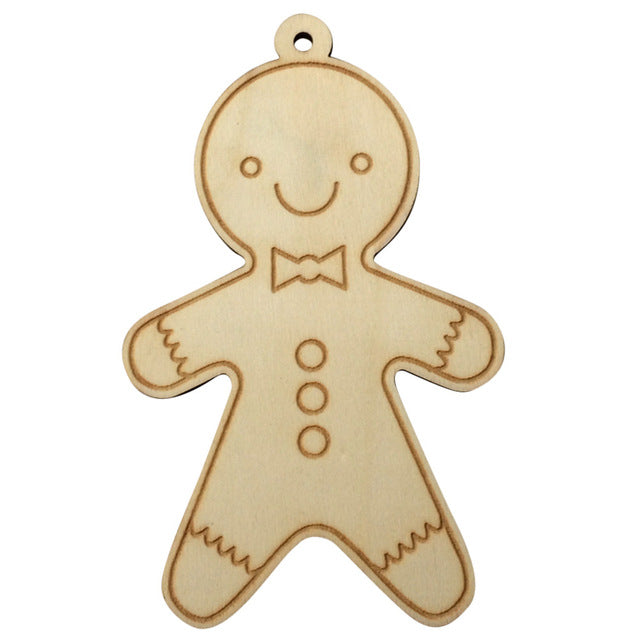 2Pcs / Set Wooden Christmas Cookies Pendant