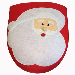 2pcs Warm Toilet Cover Seat Christmas Decor Red