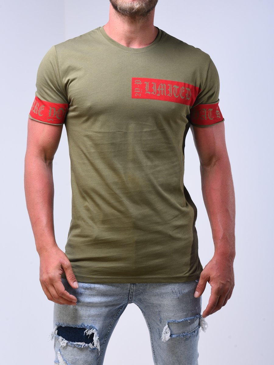 Chest and Sleeves Extended Graphic Tee 3839