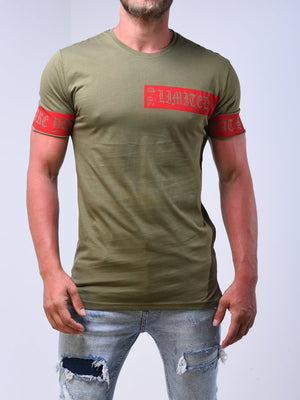 Chest and Sleeves Extended Graphic Tee 3839