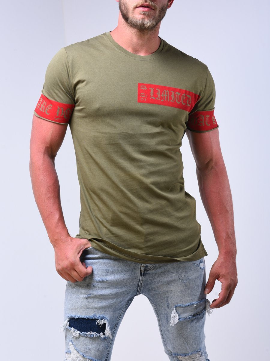 Chest and Sleeves Extended Graphic Tee 3839