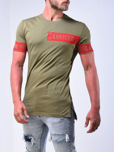 Chest and Sleeves Extended Graphic Tee 3839