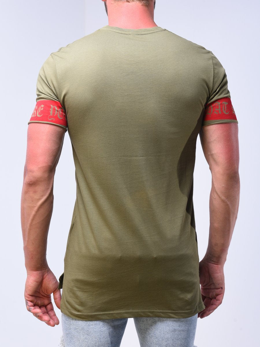 Chest and Sleeves Extended Graphic Tee 3839