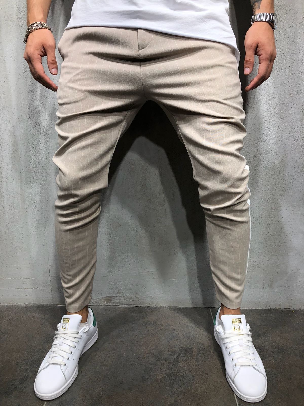 Ankle Pants Streetwear Striped 3906