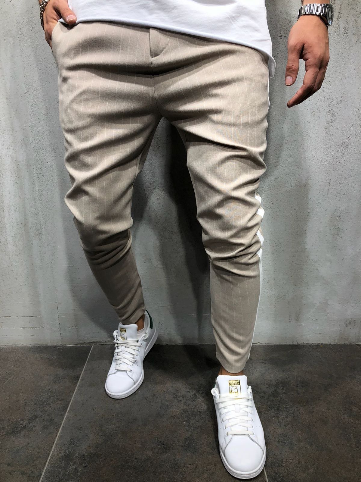 Ankle Pants Streetwear Striped 3906