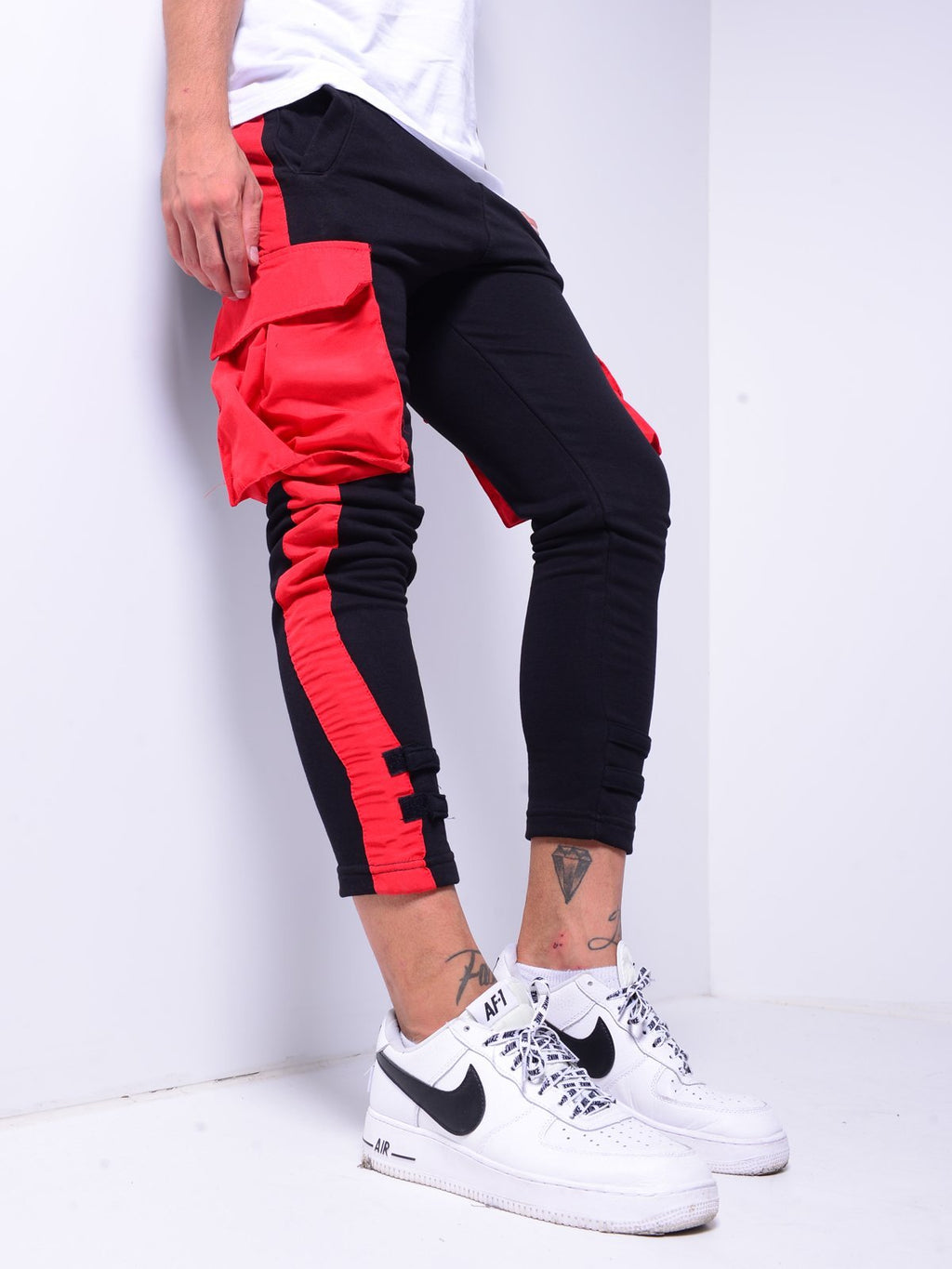 Cargo Jogger Sweatpants Side Stripes 4119