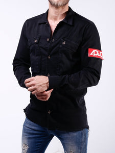 Canvas Shirt Red Armband 4156