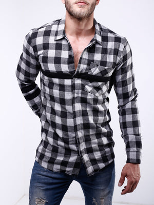Check Shirt Stripe Details 4159