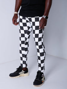 Black&White Checkered Jeans 4336