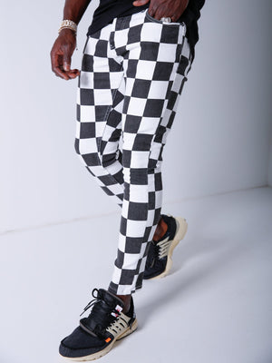 Black&White Checkered Jeans 4336