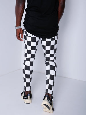 Black&White Checkered Jeans 4336