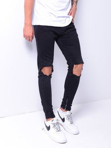 Black Knee Out Jeans 4365