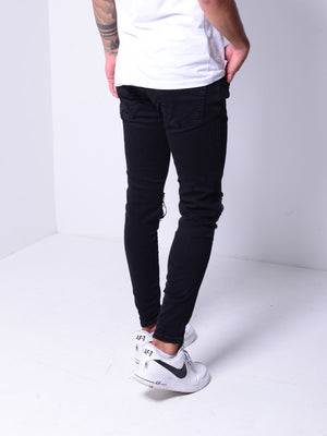 Black Knee Out Jeans 4365