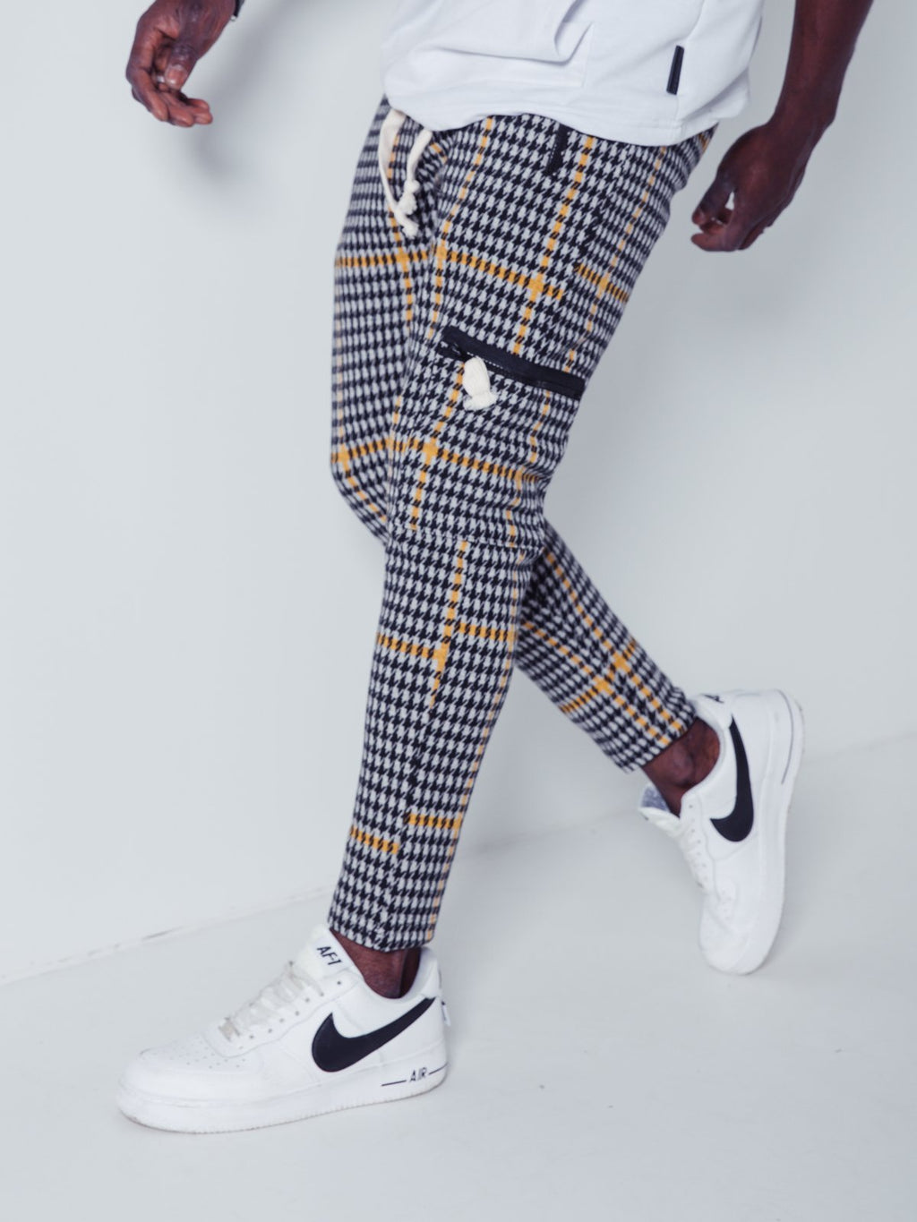 Checkered Sweatpants Cargo Pocket 4371