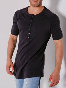 Button-up T-Shirt String Details 4413