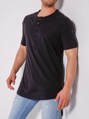 Button-up T-Shirt String Details 4413