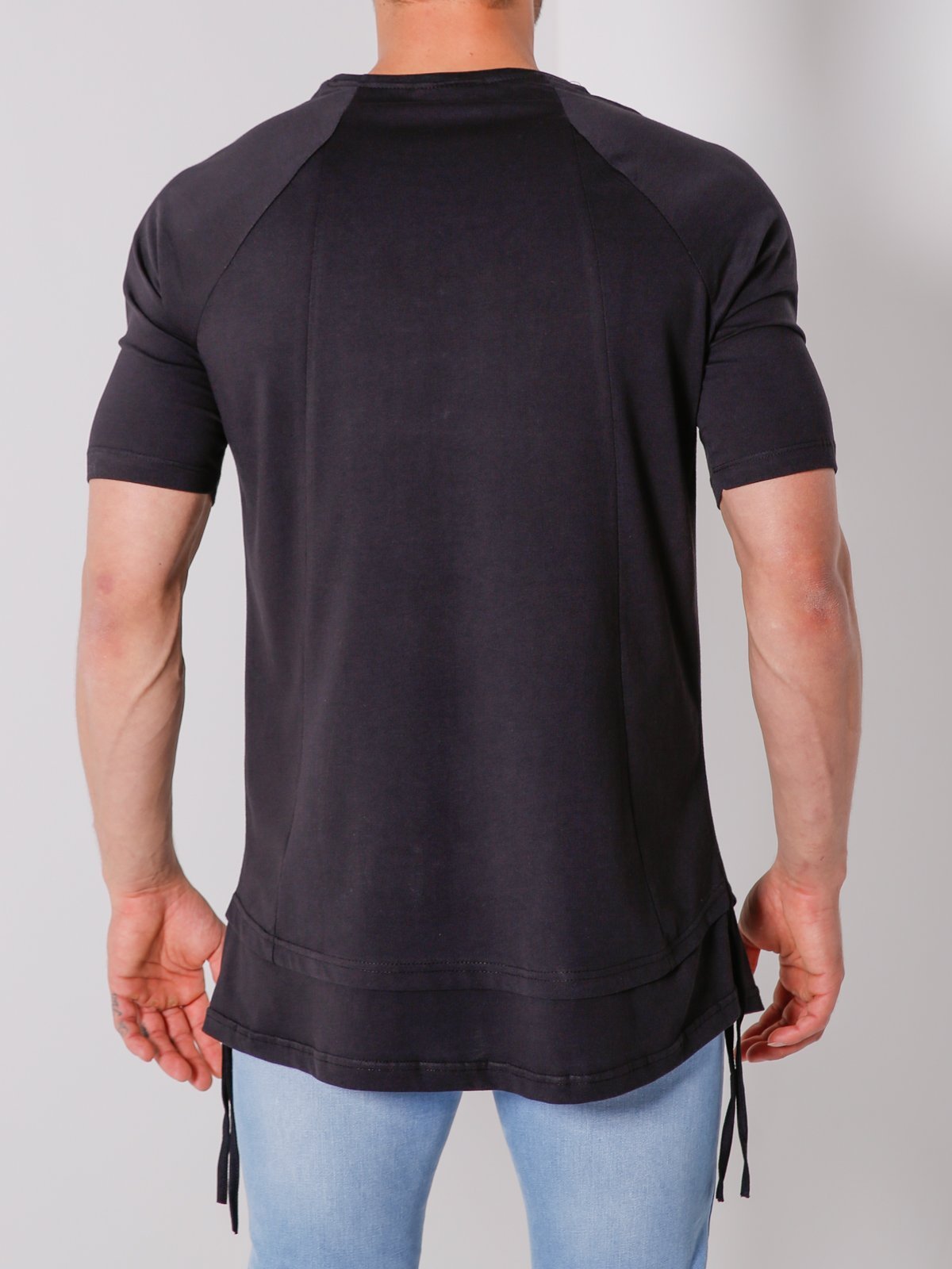Button-up T-Shirt String Details 4413
